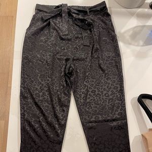 Francesca Black Leopard tie pants
